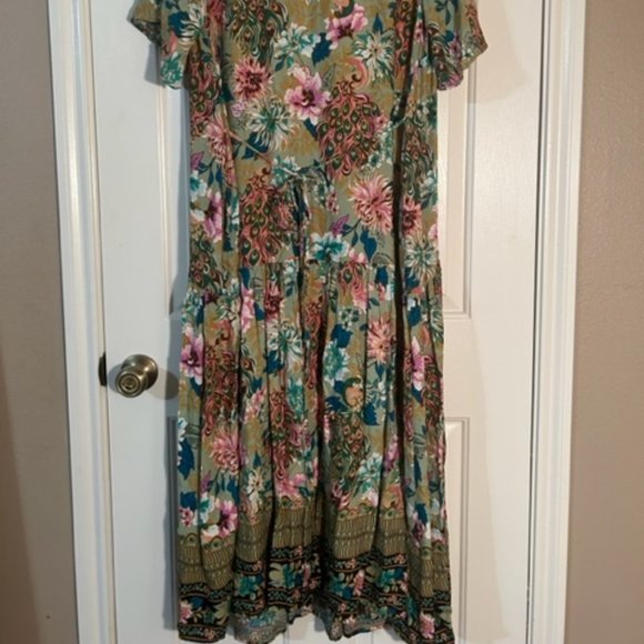 Loralette Sage Floral Maxi Dress - 14/16 with POCKETS - Picture 6 of 7